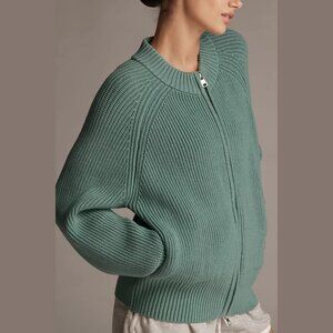 NEW Varley Size S Women's Milo Zip-Up Knit Jacket - Deep Sea